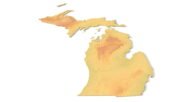 Detailed relief of Michigan terrain STL model
