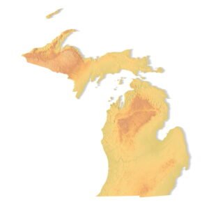 Michigan 3D terrain map STL for 3D printing