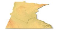 Detailed relief of Minnesota terrain STL model