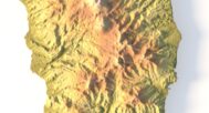 Side view of Dominica’s STL terrain showing elevation changes