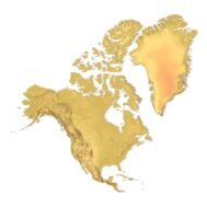 North America 3D Print Model – Mercator Projection, Topographic Relief Map for 3D Printing & CNC