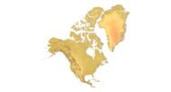 North America topographic map in Mercator Projection, 3D printable STL