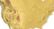 Detailed close-up of Rocky Mountains in 3D printable STL model of North America