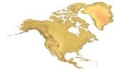 Angled view of North America 3D topographic relief model for FDM & SLA printing