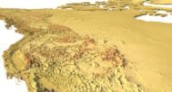 Detailed close-up of Rocky Mountains in 3D printable STL model of North America