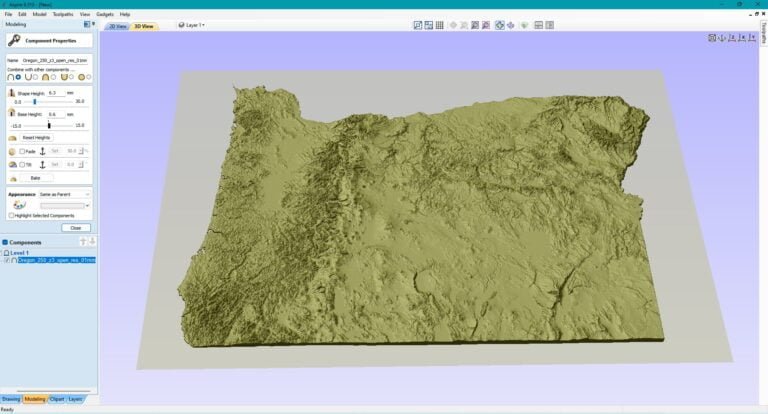 State of Oregon terrain 3D Print model | 3D Models and 3D Maps