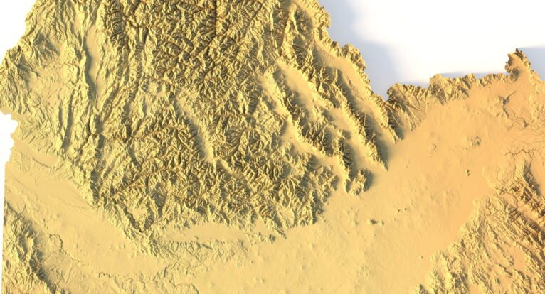 Idaho topographic map STL for CNC carving