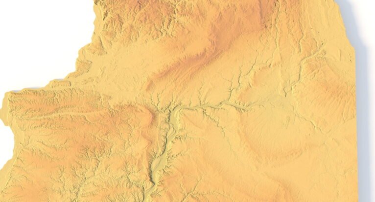 Illinois topographic map STL for CNC carving