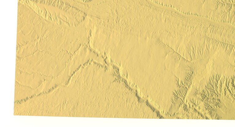 Kansas topographic map STL for CNC carving