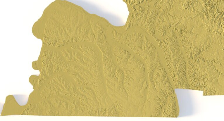Kentucky topographic map STL for CNC carving