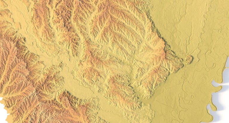 Louisiana topographic map STL for CNC carving