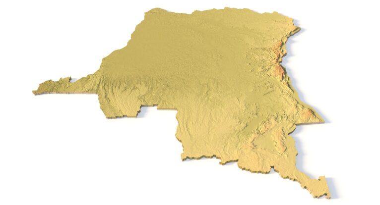 Isometric view of the DRC’s 3D topographic map