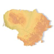 3D terrain model of Lithuania in STL format, front view