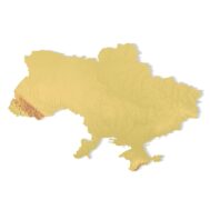 3D terrain model of Ukraine in STL format, front view
