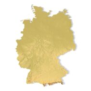 3D terrain model of Germany in STL format, front view