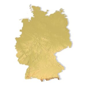 3D terrain model of Germany in STL format, front view