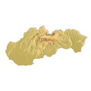 3D terrain model of Slovakia in STL format, front view