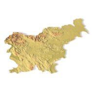 3D terrain model of Slovenia in STL format, front view