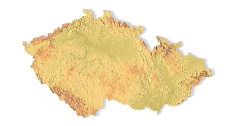 STL file of Czech Republic map for CNC and 3D printing
