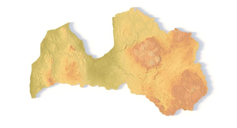 STL file of Latvia map for CNC and 3D printing