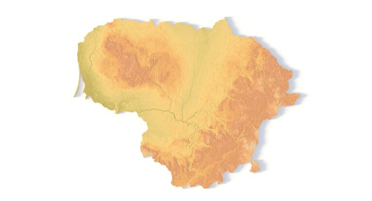 STL file of Lithuania map for CNC and 3D printing