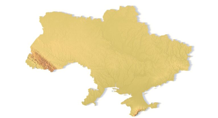 STL file of Ukraine map for CNC and 3D printing
