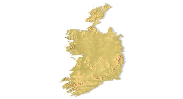 STL file of Ireland map for CNC and 3D printing