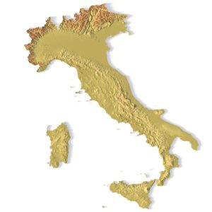 STL file of Italy map for CNC and 3D printing