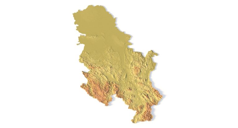 STL file of Serbia map for CNC and 3D printing