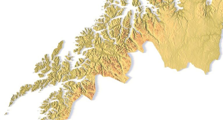 Digital elevation terrain of Norway in STL format
