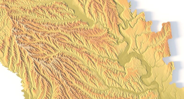 Digital elevation terrain of Moldova in STL format