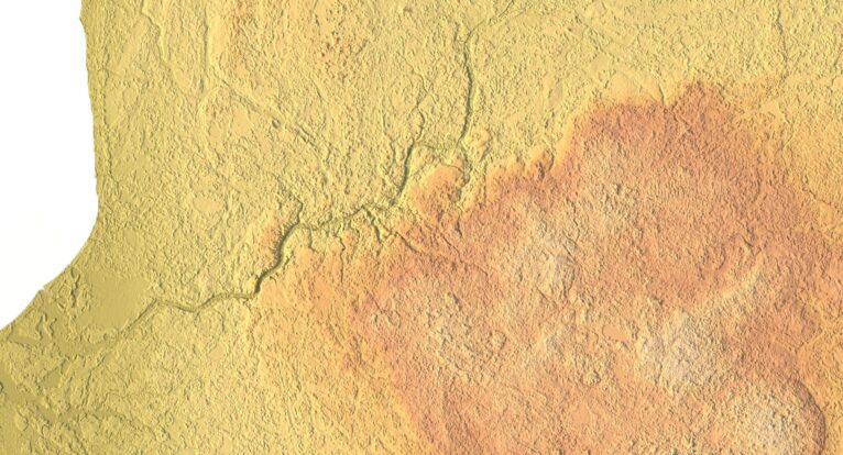 Digital elevation terrain of Latvia in STL format