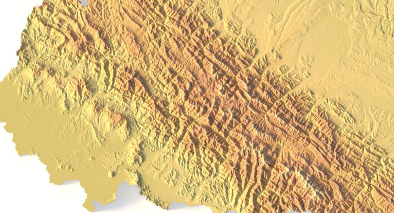 Digital elevation terrain of Ukraine in STL format