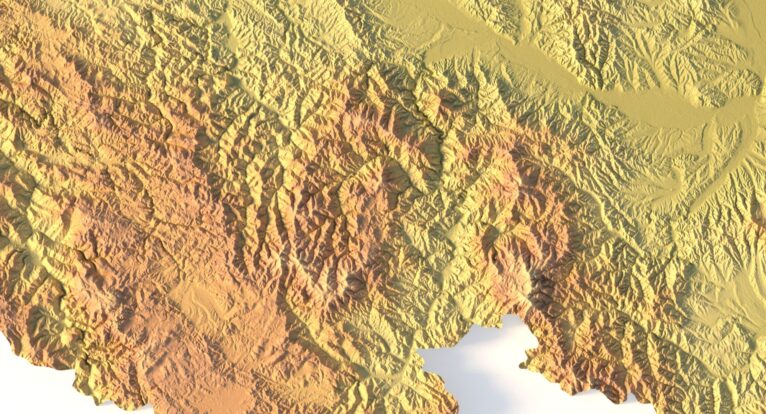 Digital elevation terrain of Serbia in STL format