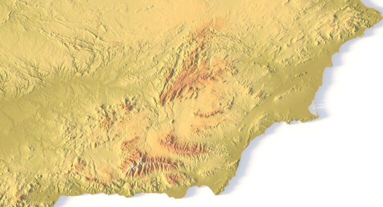 Digital elevation terrain of Spain in STL format