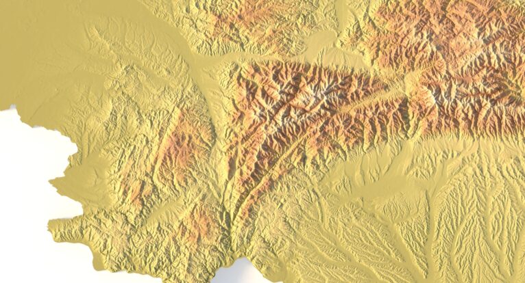 Digital elevation terrain of Romania in STL format