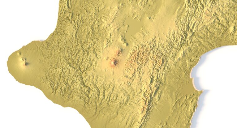 Close-up of NZ’s Southern Alps in STL model
