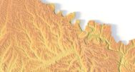 Close-up of Moldova’s terrain in STL model