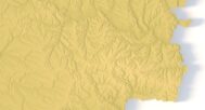 Close-up of Carpathian Mountains terrain in STL model