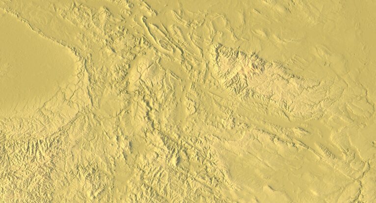 Close-up of Bavarian Alps terrain in STL model