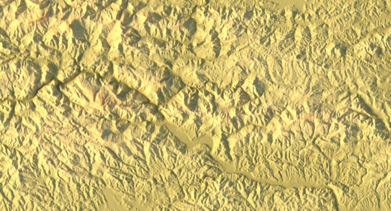 Close-up of Julian Alps terrain in STL model