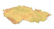 Isometric view of Czech Republic’s 3D terrain STL map