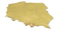 Isometric view of Poland’s 3D terrain STL map