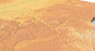 Close-up of Lithuania’s terrain in STL model