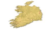 Isometric view of Ireland’s 3D terrain STL map