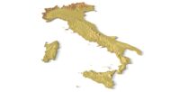 Isometric view of Italy’s 3D terrain STL map