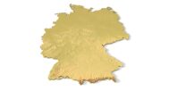 Isometric view of Germany’s 3D terrain STL map