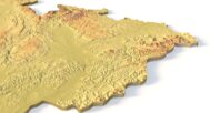 Side view of Czech Republic’s detailed STL terrain model