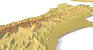 Side view of NZ’s detailed STL terrain model