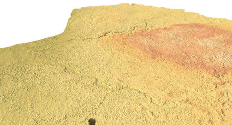 Side view of Latvia’s detailed STL terrain model
